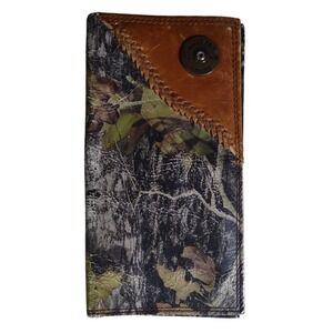 3D Camo Rodeo Wallet Mens Camo Leather Shotgun Shell Western Whip Stitch